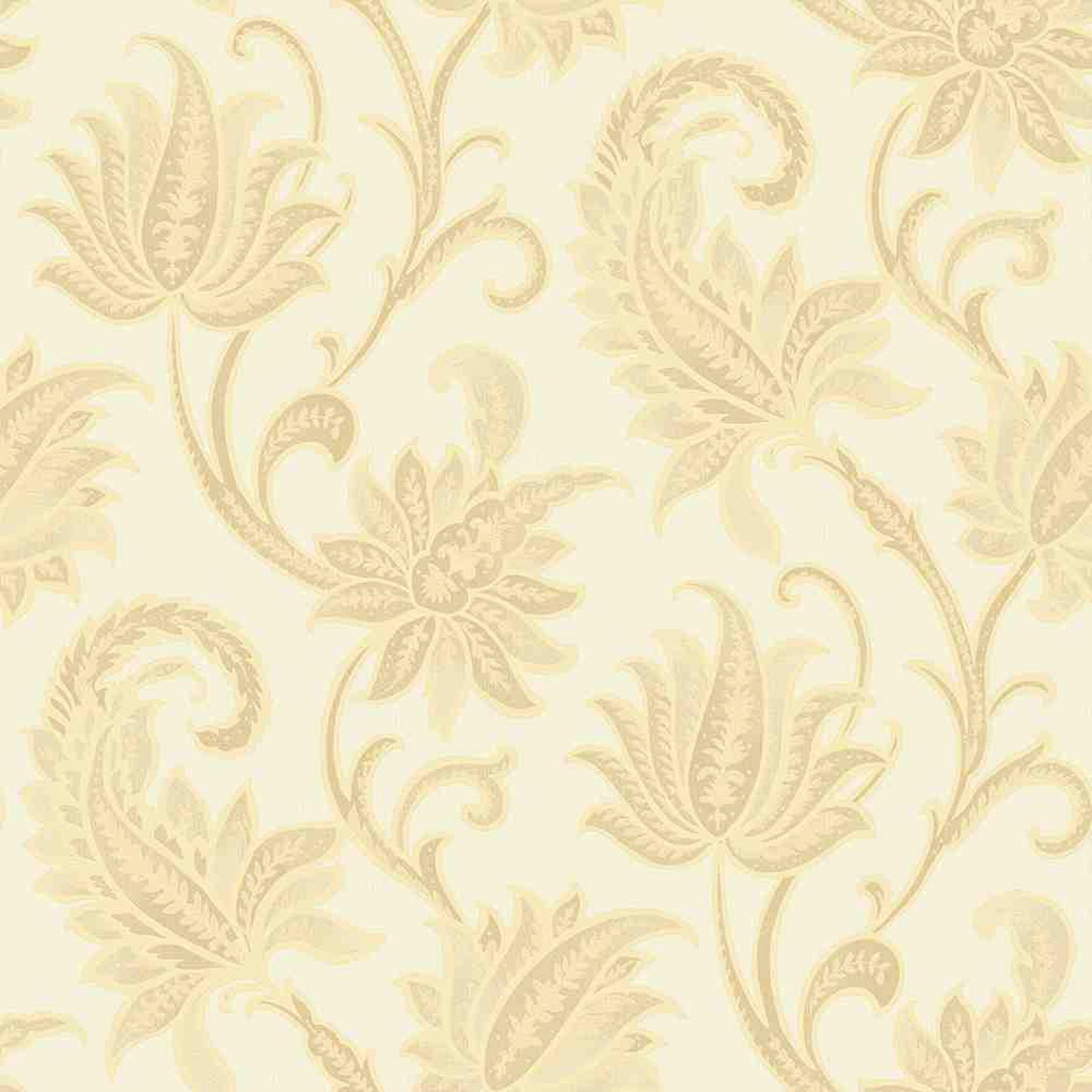 Royal Blooms on Cream Wallpaper