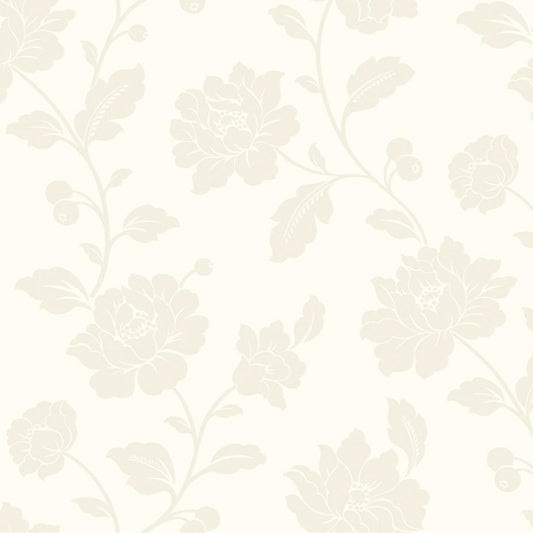 Floral Elegance in Grey Wallpaper