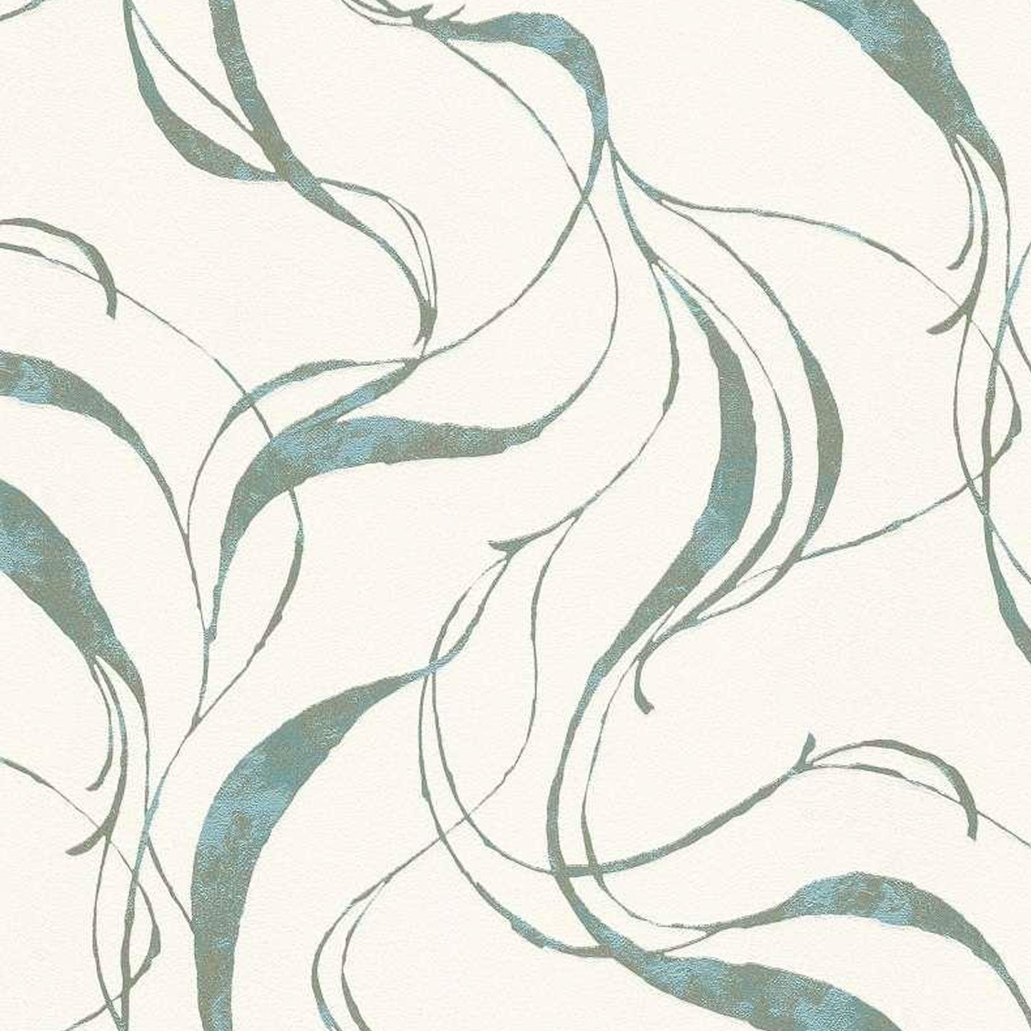 Teal Dreamscape Ivory Wallpaper