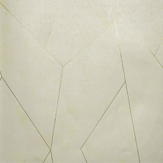 Creamy Canvas with Gilded Geometry Wallpaper
