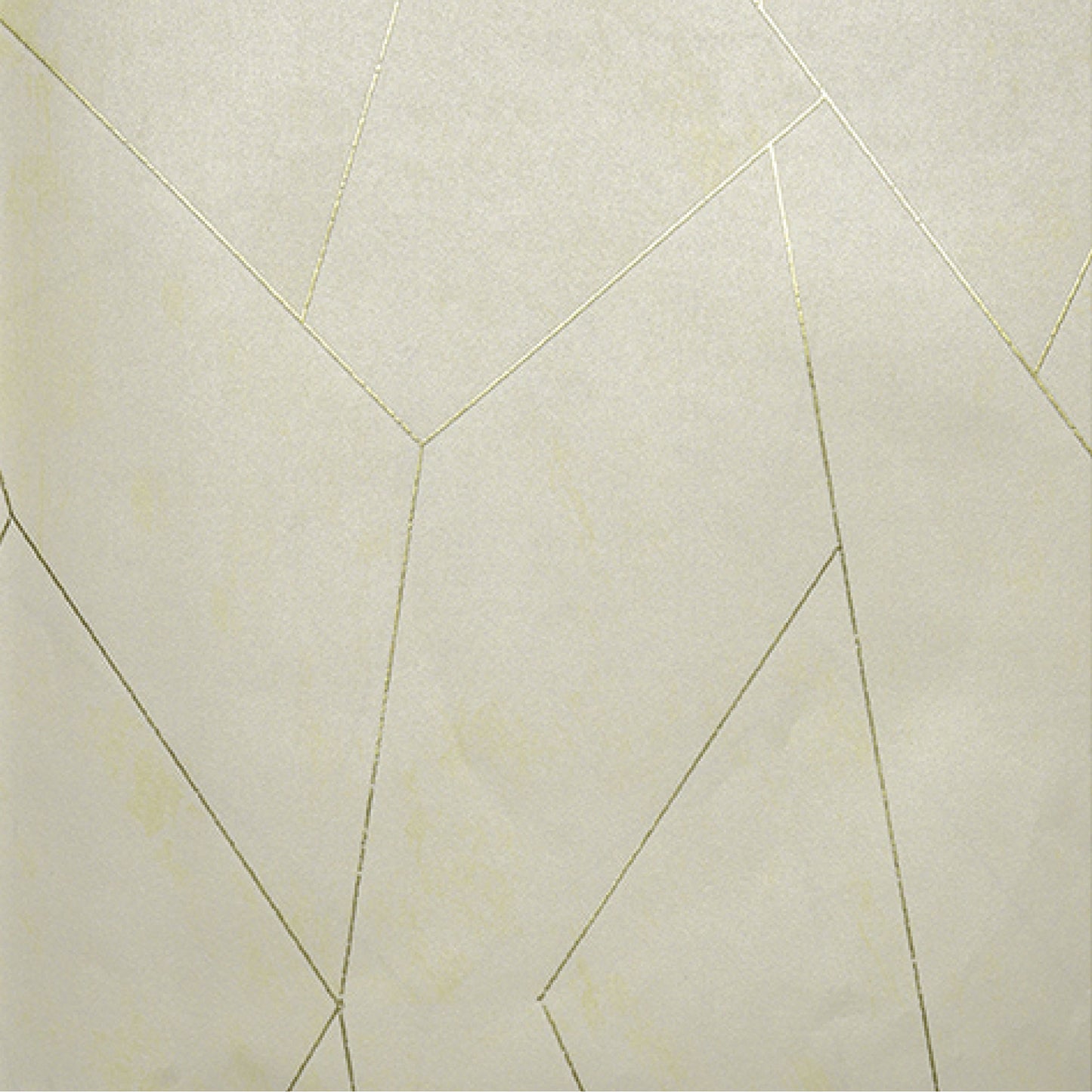 Creamy Canvas with Gilded Geometry Wallpaper