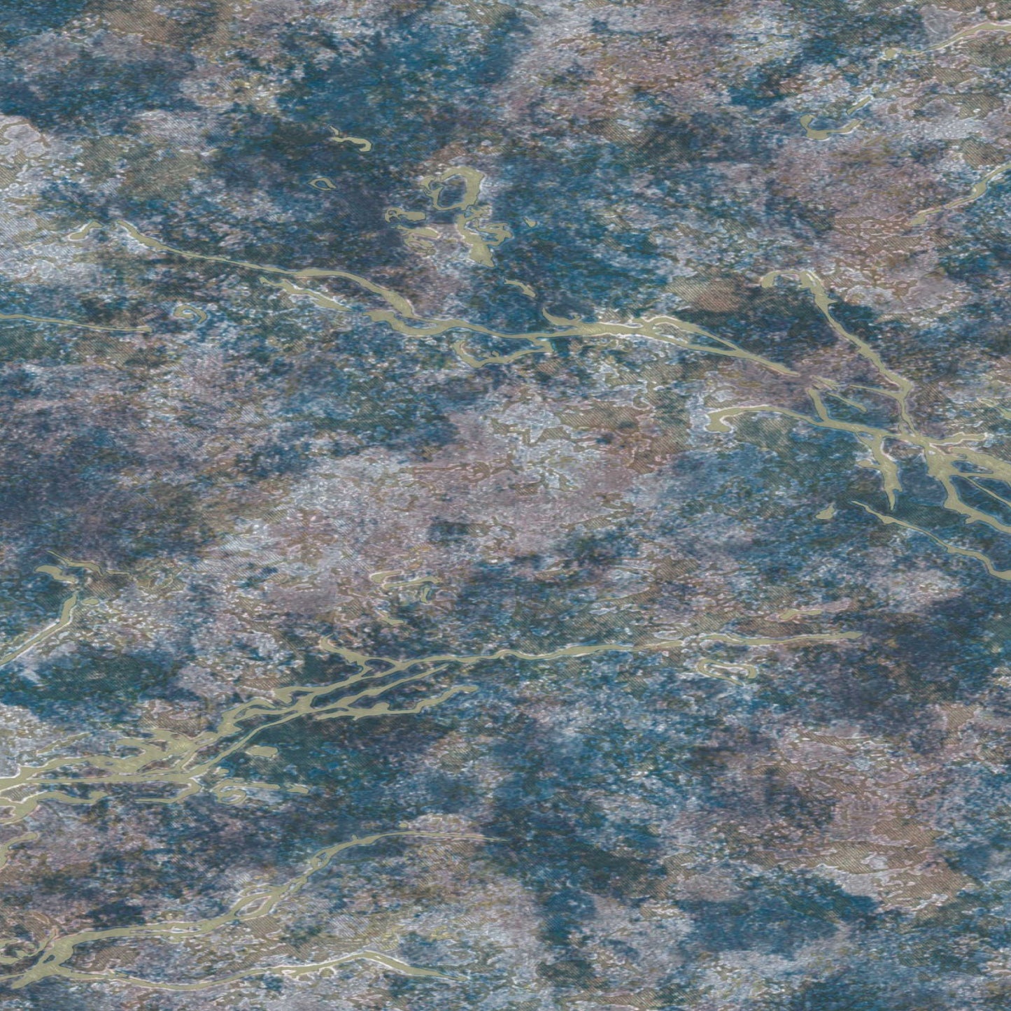 Enchanting Mossy Blues Marble Wallpaper