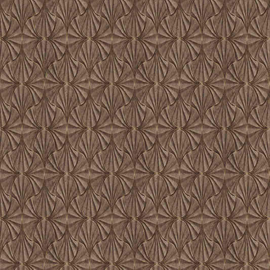 Seashell Symmetry Light Brown 3D Wallpaper