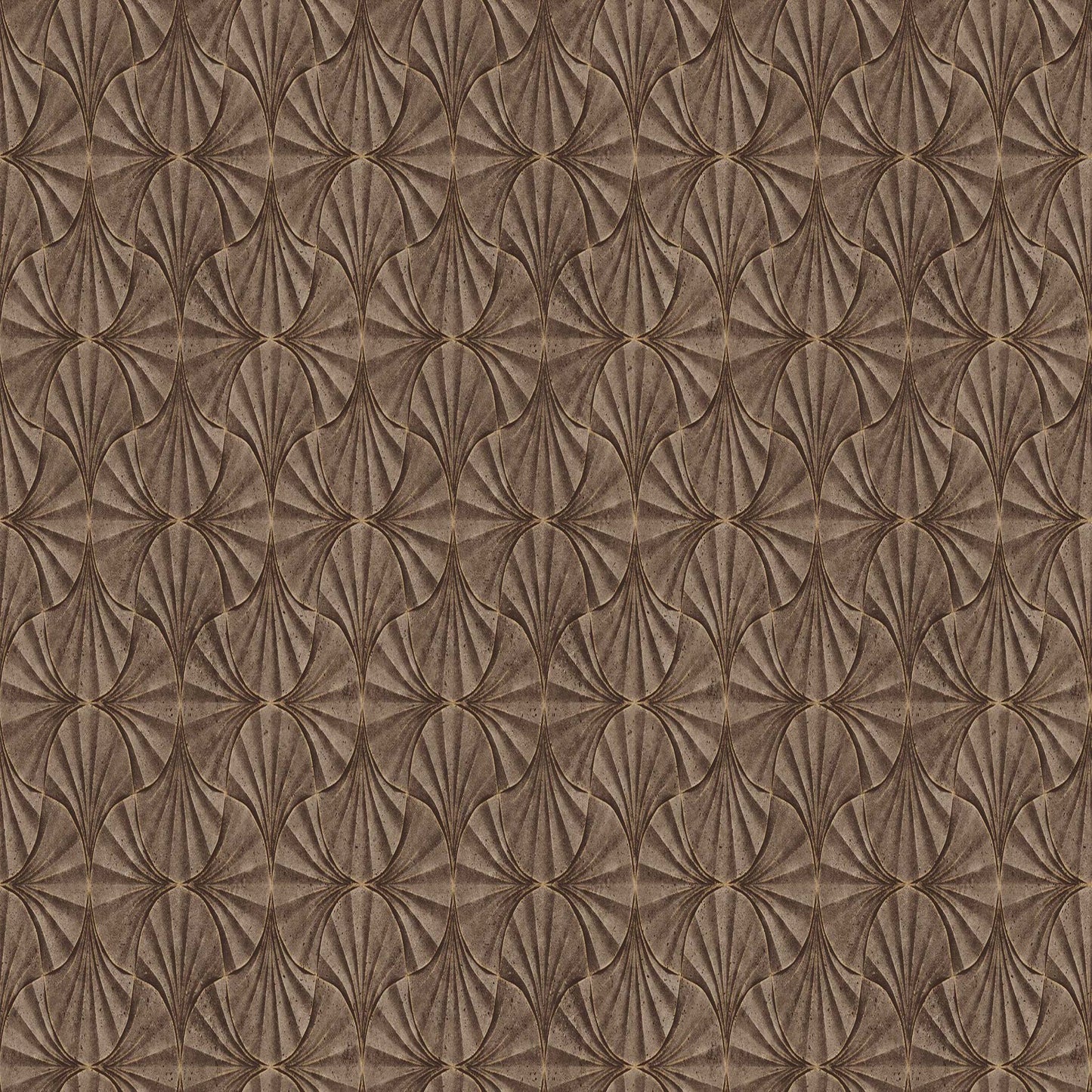 Seashell Symmetry Light Brown 3D Wallpaper