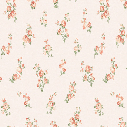 Peachy Rose Garden Wallpaper Design
