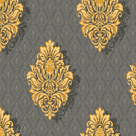 Golden Victorian Motifs Wallpaper Design