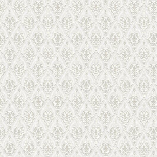 Enchanting Grey Victorian Blossoms Wallpaper
