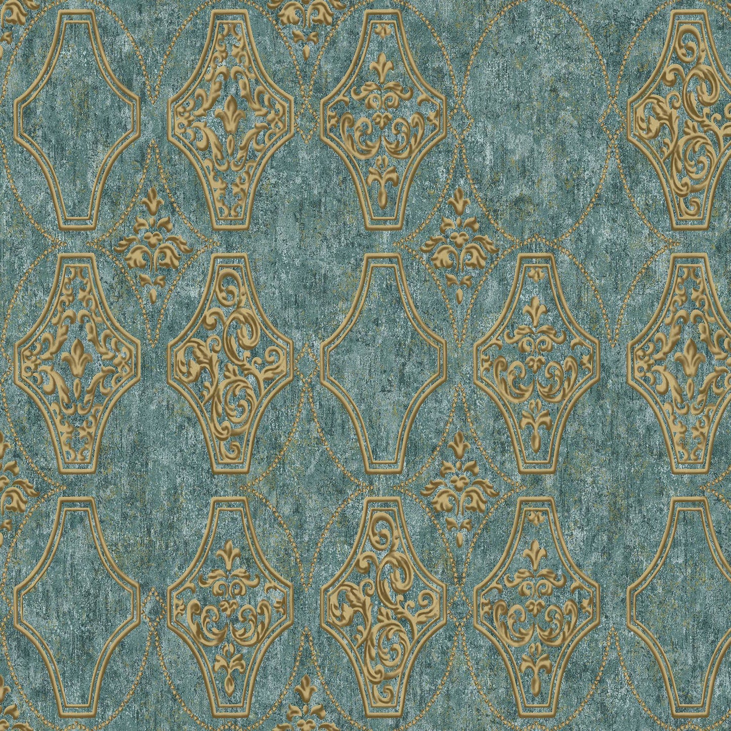 Royal Moroccan Geometric Wallpaper in Gold