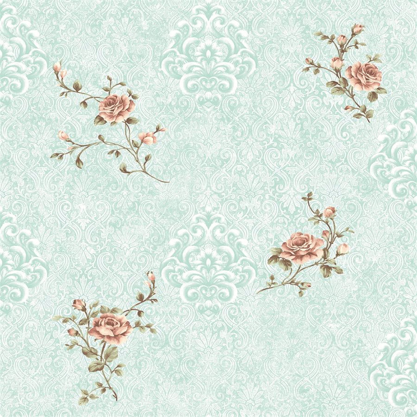Retro Floral Regency Wallpaper Design