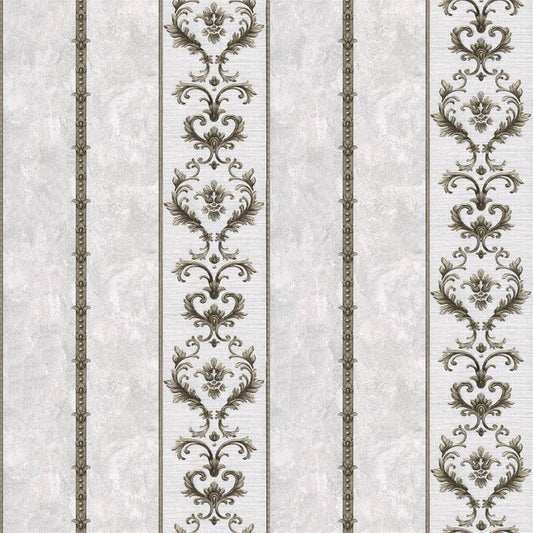 Vintage Striped Damask Wallpaper