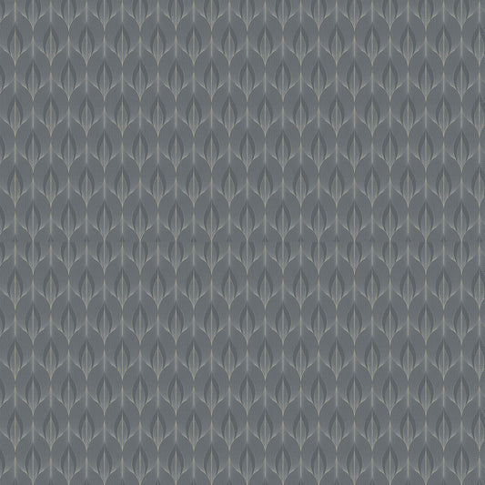 Grey Leaf Cascade Wallpaper Design