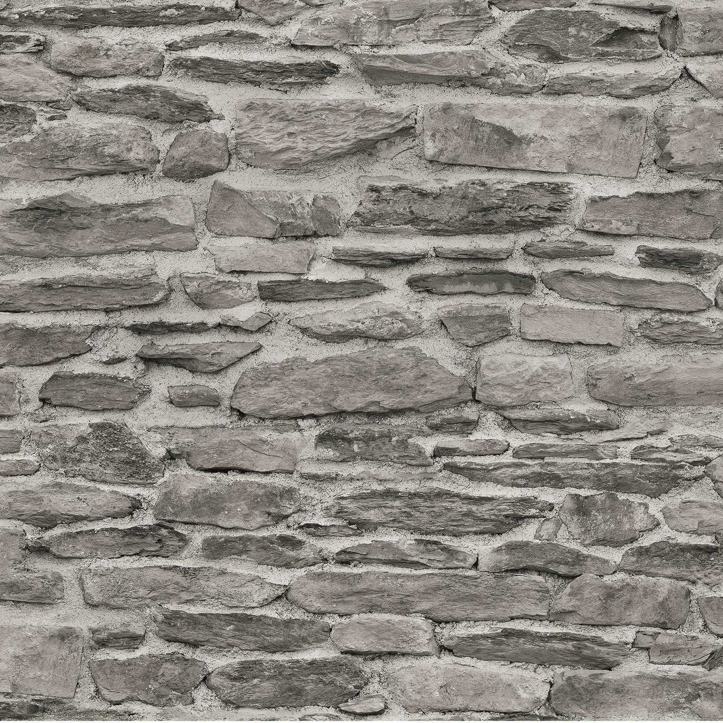 Dark Grey Rough Stone Wallpaper
