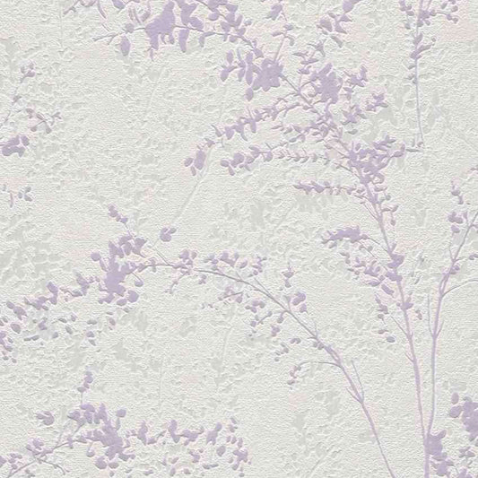Mauve Floral Ivory Bliss Wallpaper