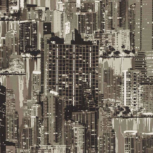 Metropolitan Monochrome Panorama Wallpaper