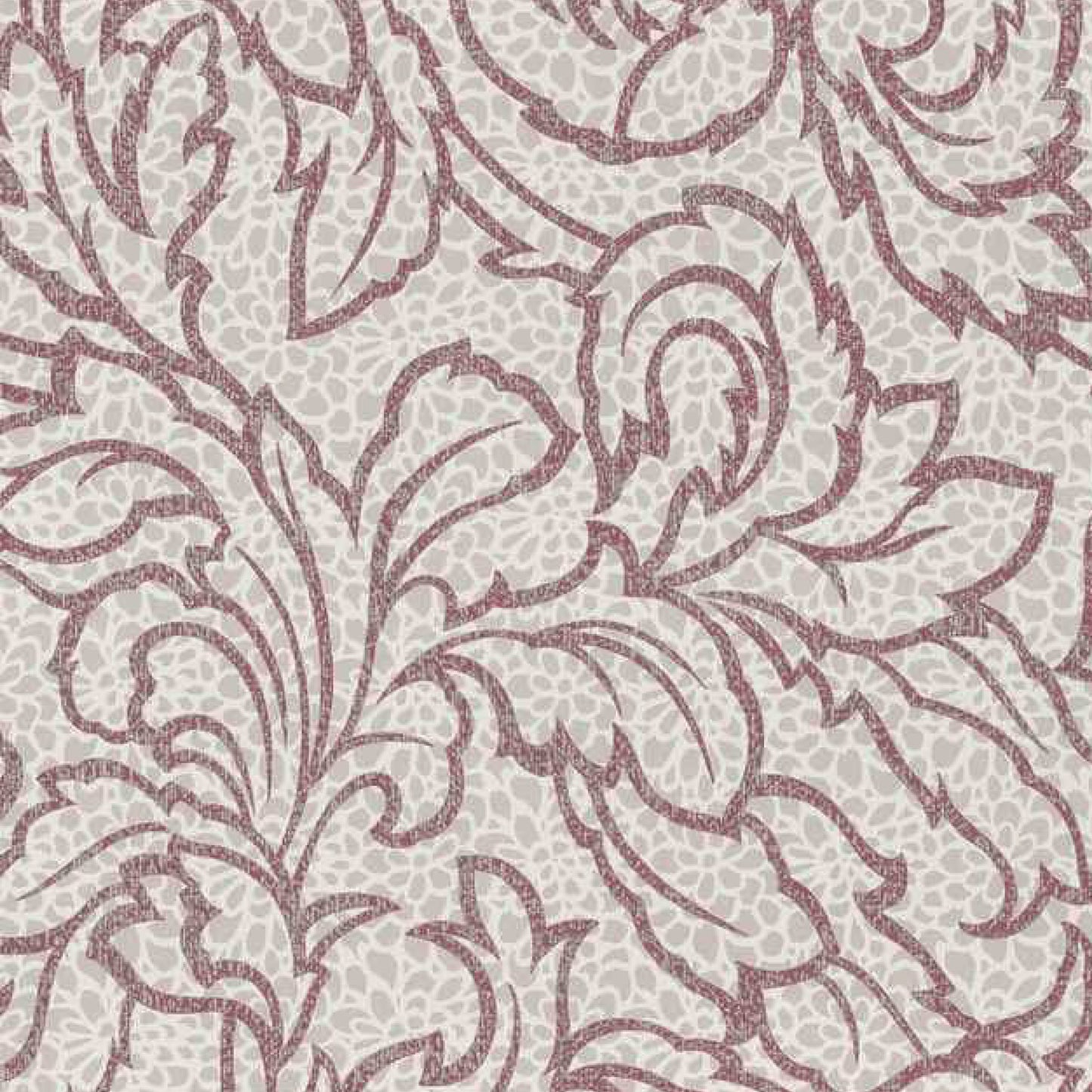 Mauve Floral Embossed Wallpaper