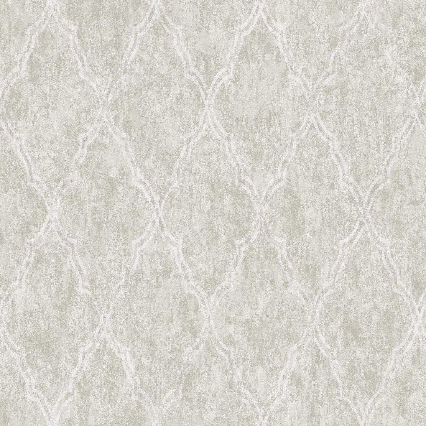 White Jacquard pattern on Grey Bliss Wallpaper